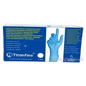 Titanfine Nitrilové vyšetrovacie rukavice veľkosť L, bez púdru, 100 ks