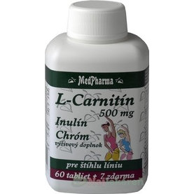 MedPharma L-CARNITÍN 500 MG + INULÍN + CHRÓM, tbl 60+7 zdarma