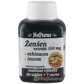 MedPharma ŽENŠEN 350 mg + Echinacea + Leuzeatbl 60+7 tabliet