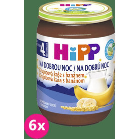 6x HiPP BIO Na dobrou noc krupicová s banánem (190 g) - mléčná kaše