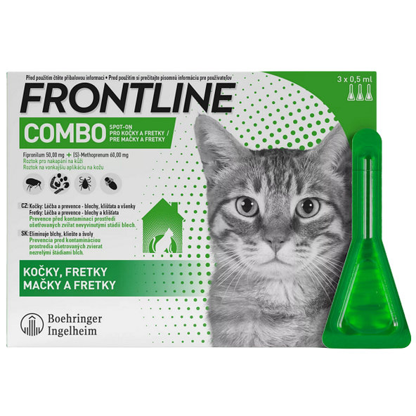 Frontline Combo Spot-on - pipeta proti kliešťom pre mačky a fretky 3 x 0,5ml