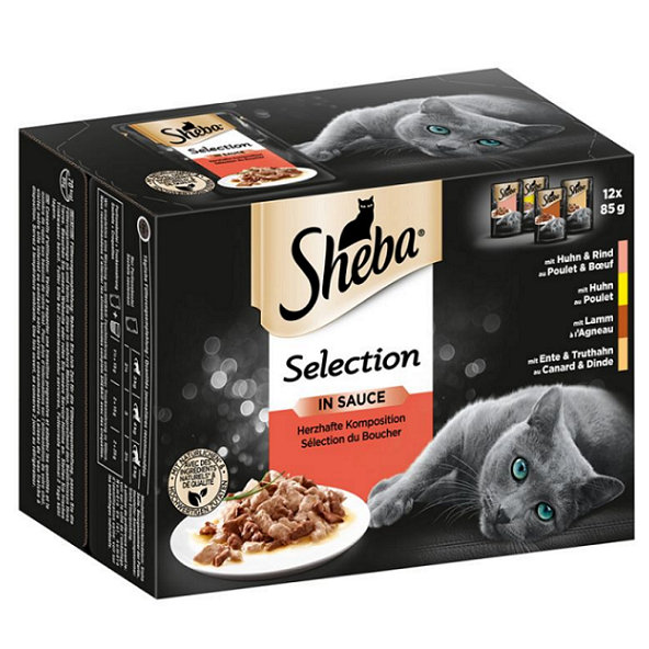 SHEBA SELECTION s Lososom v šťave kapsičky pre mačky 12x85g