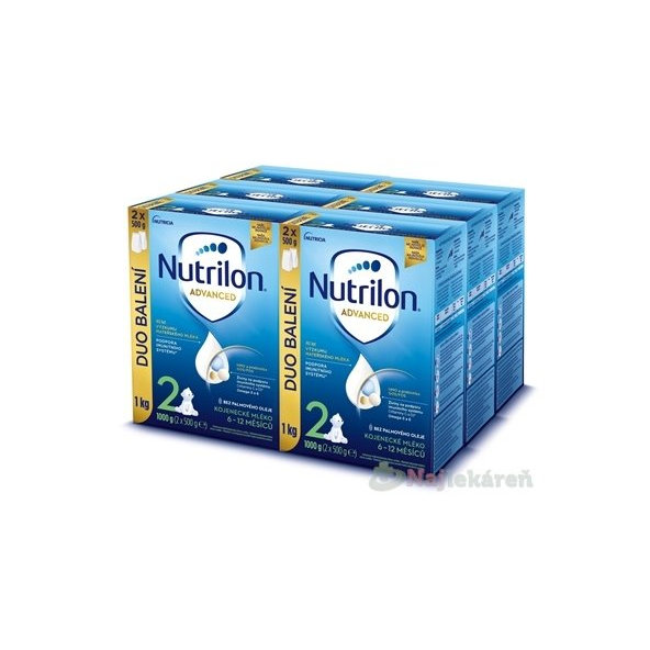 Nutrilon Advanced 2 následná mliečna dojčenská výživa v prášku (6-12 mesiacov) 6x1000 g