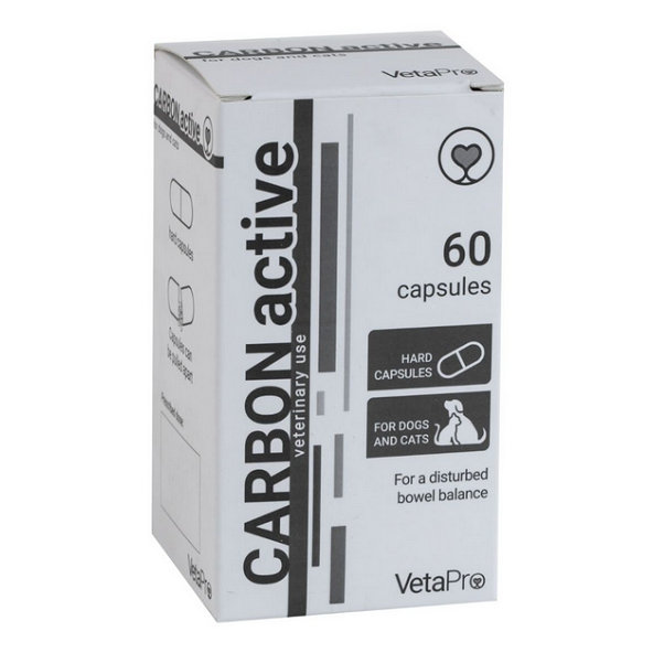 VetaPro CarbonActive tráviaci adsorbent pre psov a mačky 60cps