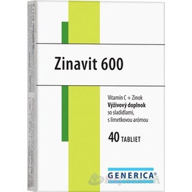 GENERICA Zinavit 600 s limetkovou arómou, 40 ks