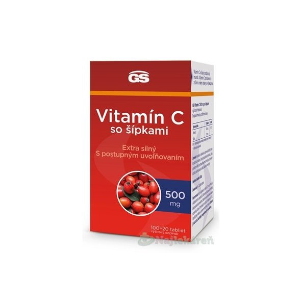 GS Vitamín C 500mg so šípkami 120 tabliet