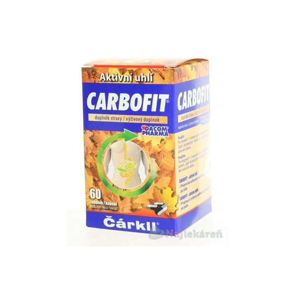 CARBOFIT Čárkll k zníženiu nadmernej plynatosti po jedle 60 kapsúl