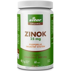 VITAR ORGANIC Zinok na podporu imunitného systému 25 mg, 60 tbl