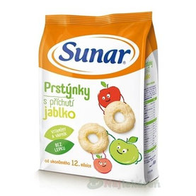 Sunar Detský snack Prstienky s príchuťou jablko (od ukonč. 12. mesiacov) 50 g