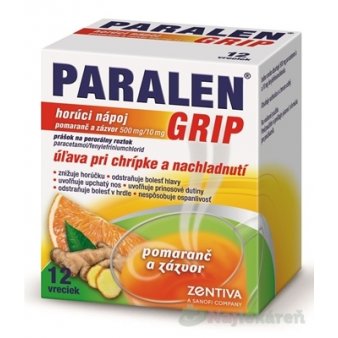 PARALEN GRIP horúci nápoj pomaranč a zázvor na chrípku a nachladnutie 12 ks