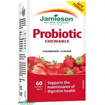 Jamieson Bakteriálne kultúry tablety na cmúľanie s príchuťou jahodového jogurtu 60 tbl