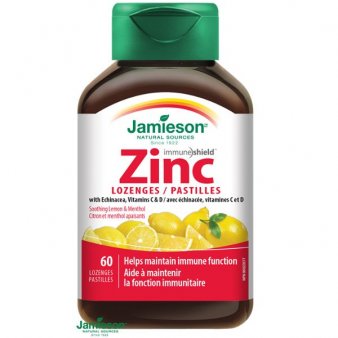 Jamieson Zinok s vitamínmi C a D3 pastilky