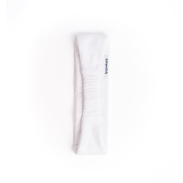 S kožou na trh luxusná kozmetická froté čelenka biela 1ks