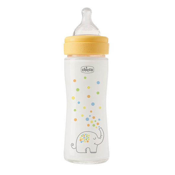 CHICCO Fľaša Perfect Easy sklenená 240 ml silikón neutral 0m+