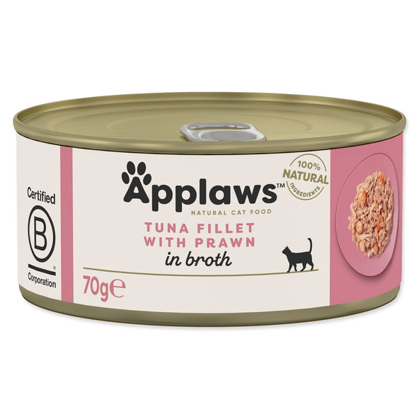 Applaws konzerva pre mačky tuniak s krevetami 24 x 70g
