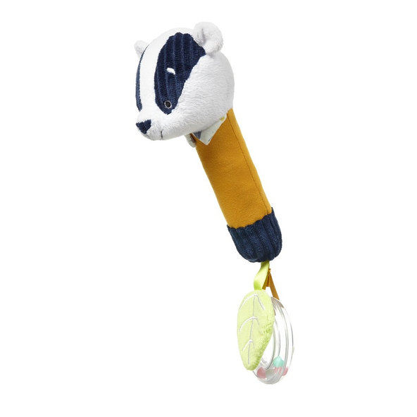 BABYONO Hračka pískacia s hrkalkou jazvec Edmund, 3m+