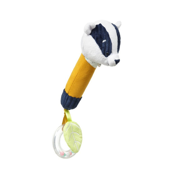 BABYONO Hračka pískacia s hrkalkou jazvec Edmund, 3m+