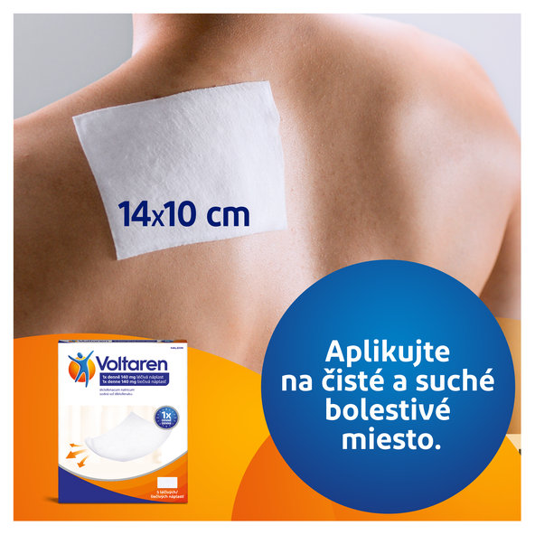 Voltaren 140mg liečivá náplasť proti bolesti 5ks