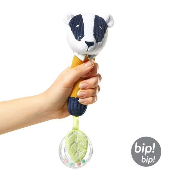 BABYONO Hračka pískacia s hrkalkou jazvec Edmund, 3m+
