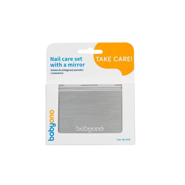BABYONO Set detská manikúra v elegantnom puzdre so zrkadielkom