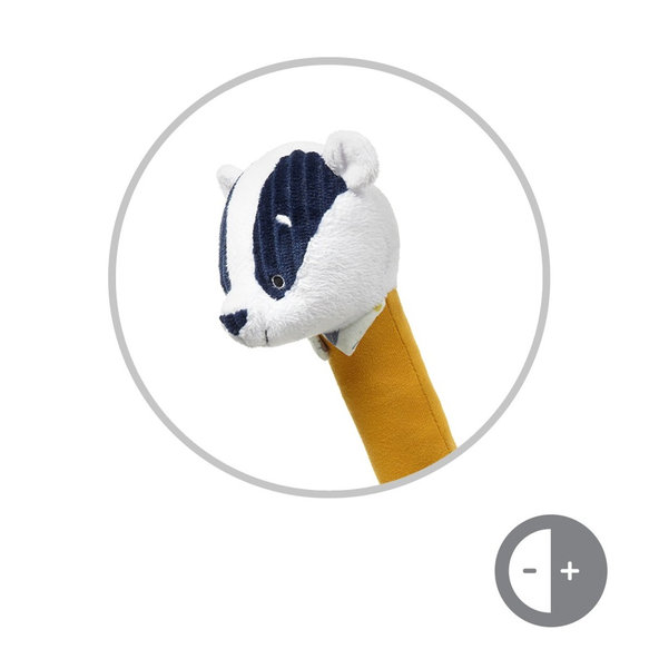 BABYONO Hračka pískacia s hrkalkou jazvec Edmund, 3m+