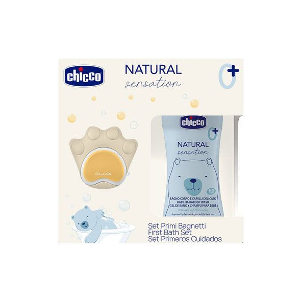 CHICCO Darčekový set Natural Sensation + silikónová hubka Labka