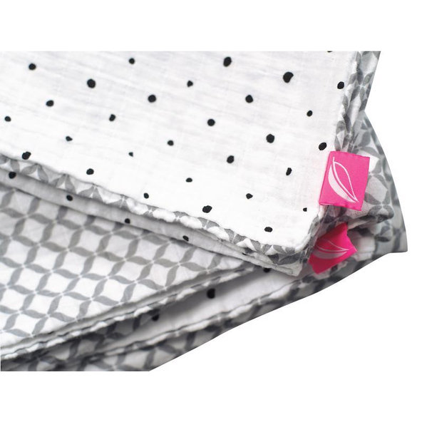 MOTHERHOOD Obliečky bavlnené mušelínové do postieľky Pre-Washed Grey Classics 2-dielne