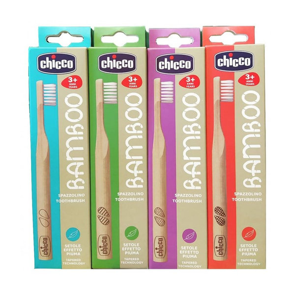 CHICCO Kefka zubná ekologická, biologicky odbúrateľná bambusová Eco Bamboo 36m+