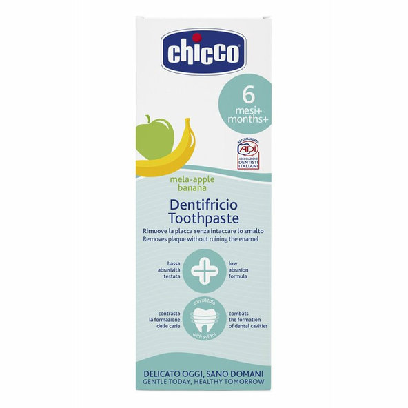 CHICCO Pasta zubná Jablko-banán bez fluóru 50ml,  6m+