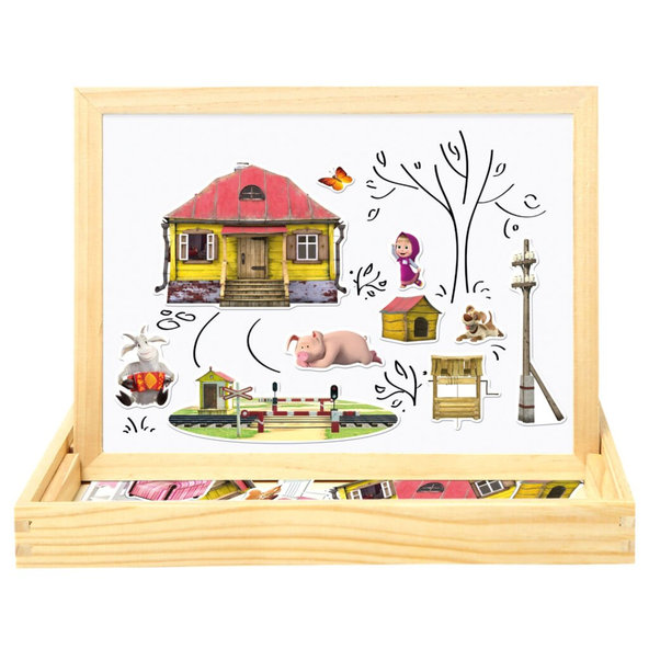 BINO Máša a medveď magn. tabuľka