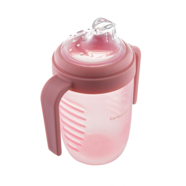 CANPOL BABIES Hrneček nevylévací so silikónovým náustkom 220 ml ružový