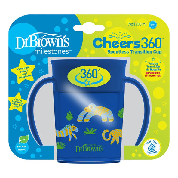 DR.BROWN'S Hrnček Cheers360 6m+ 200 ml modrý