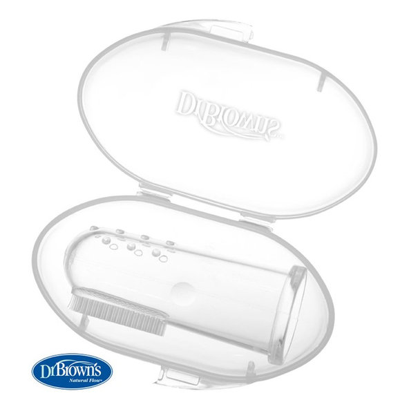 DR.BROWN'S Kefka zubná prstová masážna s puzdrom 3m+