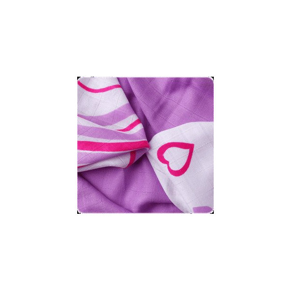 KIKKO Bambusové ubrousky Hearts&Waves 30x30 (9 ks) - lilac