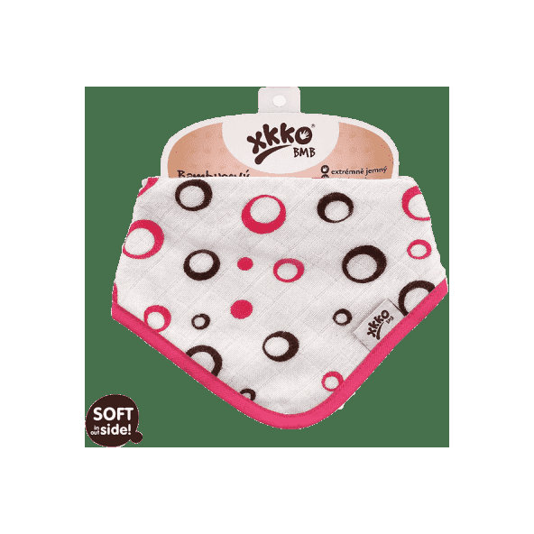 KIKKO Bambusový slintáček/šátek Spirals&Bubbles (1 ks) – magenta bubbles