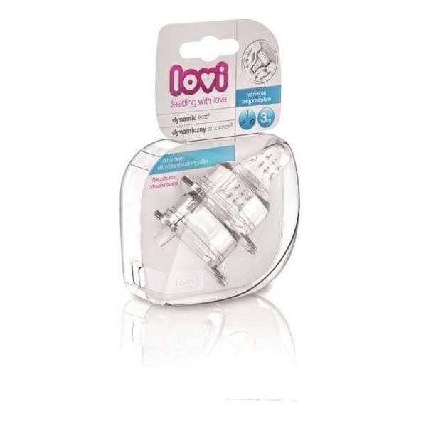 LOVI Cumlík na fľašu silikónový Super Vent variabilný 2 ks