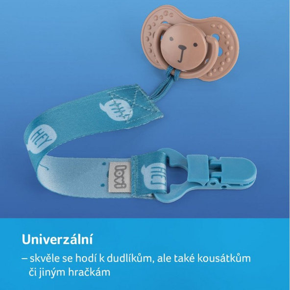 LOVI Stužka na cumlík s klipom Hey