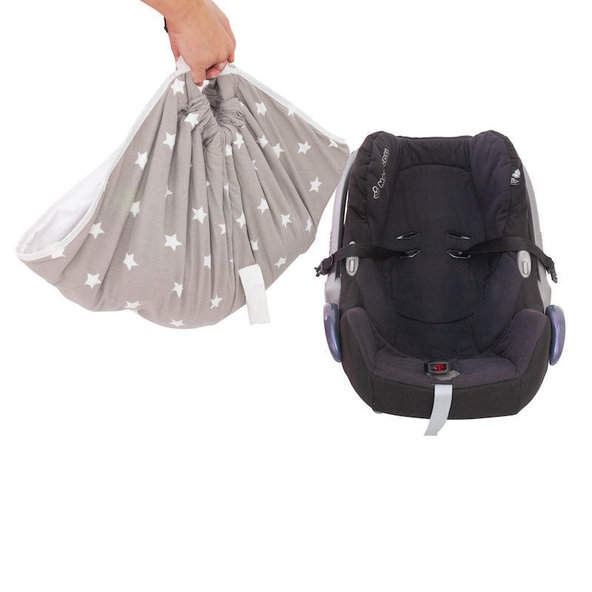 SNUGGLEBUNDL Deka do autosedačky - Hviezdy + šedá (biobavlna)