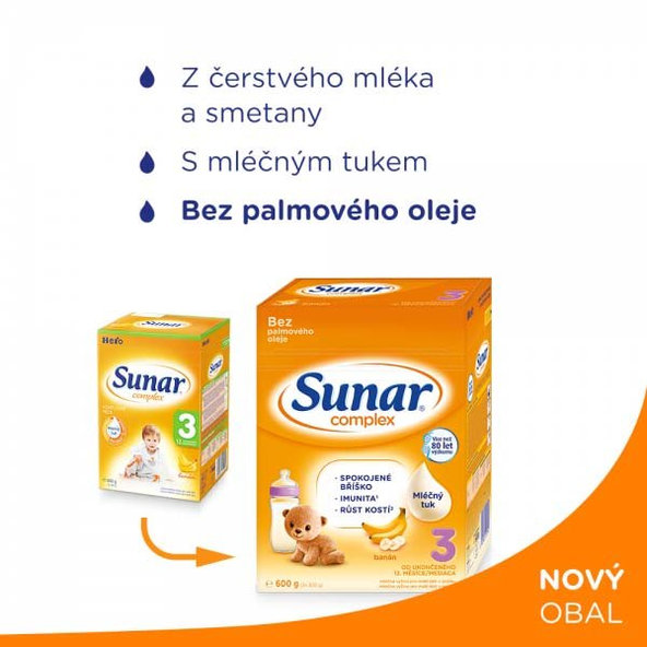 SUNAR Complex 3 banán batoľacie mlieko 600 g