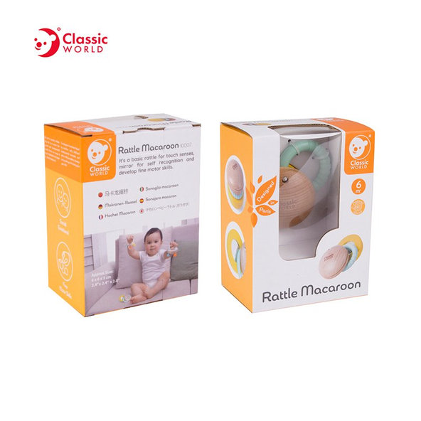 TEDDIES Hrkálka makrónky drevo / plast 6m +