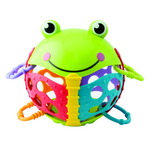 TEDDIES Hrkálka žabka plast s krúžkami 6m +