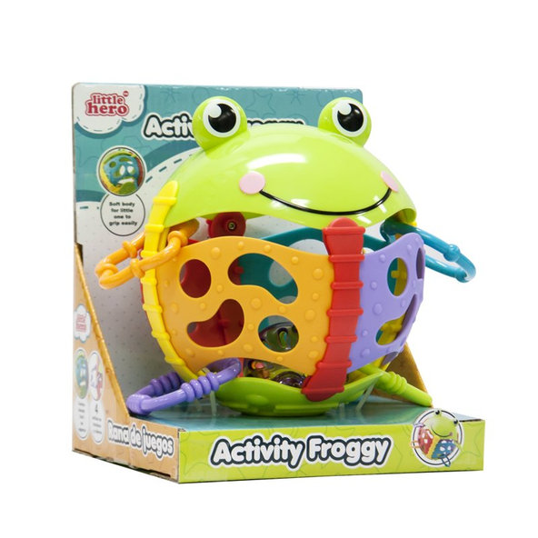 TEDDIES Hrkálka žabka plast s krúžkami 6m +