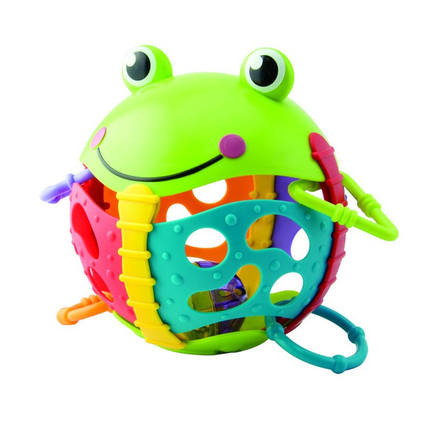 TEDDIES Hrkálka žabka plast s krúžkami 6m +