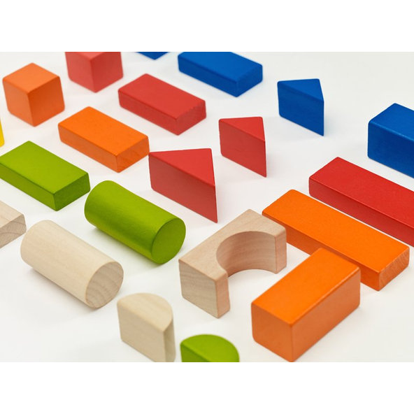 TEDDIES Kocky stavebnice drevo 100ks + vkladačka 12m +