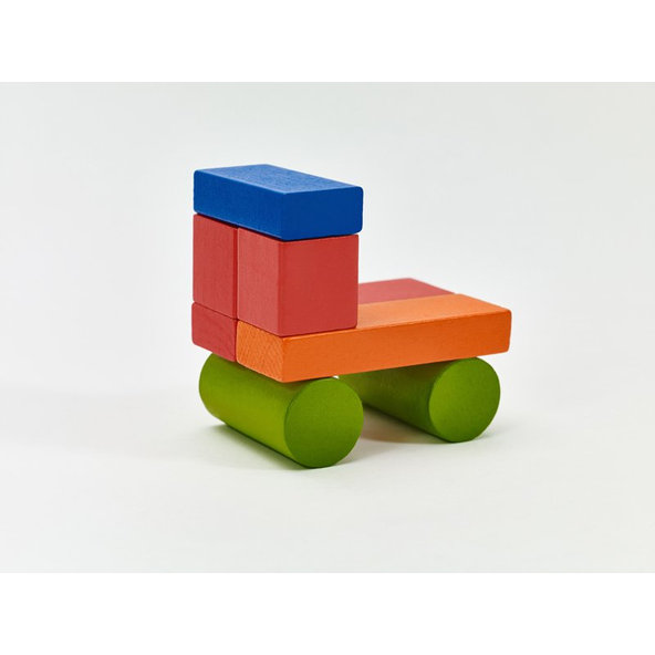 TEDDIES Kocky stavebnice drevo 100ks + vkladačka 12m +