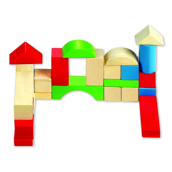 TEDDIES Kocky stavebnice drevo 50ks 12m +