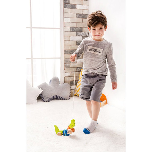 TEDDIES Krokodíl ťahací drevo 12m+