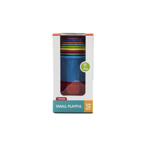 TEDDIES Kubus pyramída skladačka guľatá plast 11 ks 12m +