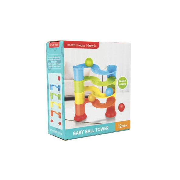 TEDDIES Guličkové dráha plast 4 poschodia s guličkami 12m +