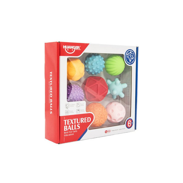 TEDDIES Sada loptičiek 8 ks s textúrou gumové 6-7 cm 6m +